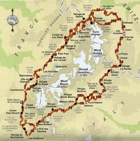 Tour du mont blanc map