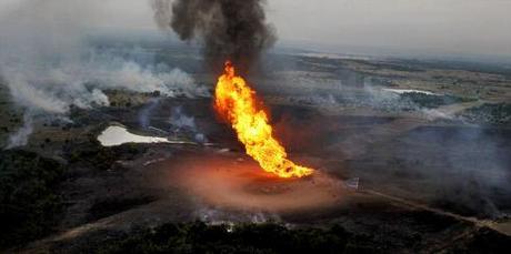 Photos of the Illinois explosion have not been released; the above photo is of a Texas pipeline explosion in 2010