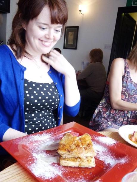 kerry cooks with cinnamon french toast at mrs bridges tea rooms leicester