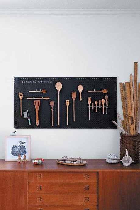 Black chalkboard pegboard by Margaret Oomen