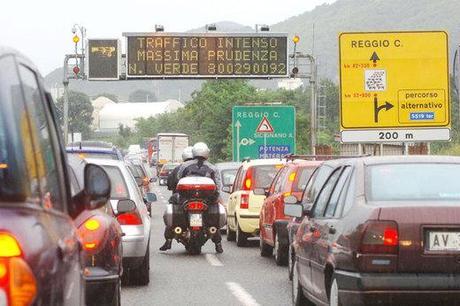 The Italian highways in the summer.