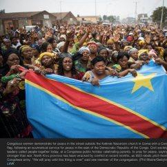 Congolese women protesting against Rwandan support to M23