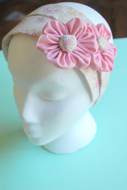 Fun summer Crafts - Adhesive Fabric Paper Flowers Tutorial Hairband