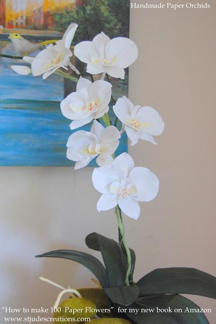 Paper Orchids Arrangements Home Decor Vase Bowl