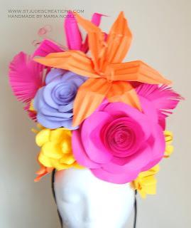 Large paper flower hat