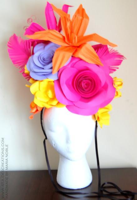 Large paper flower hat