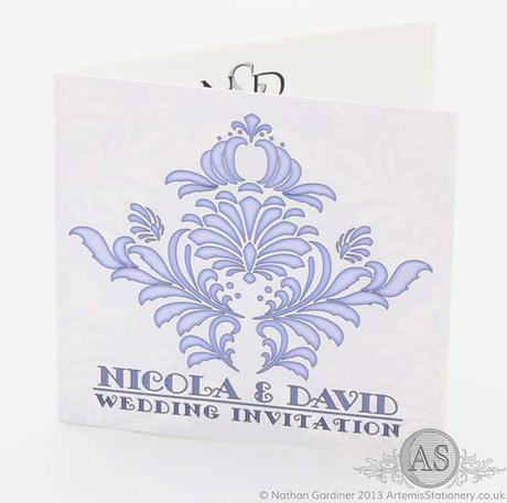 Brescia purple wedding invitation card