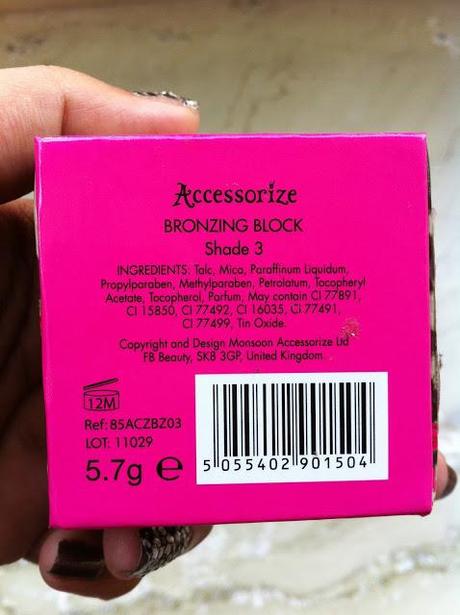 Accessorize Bronzing Block Shade 3 - Review, Swatch