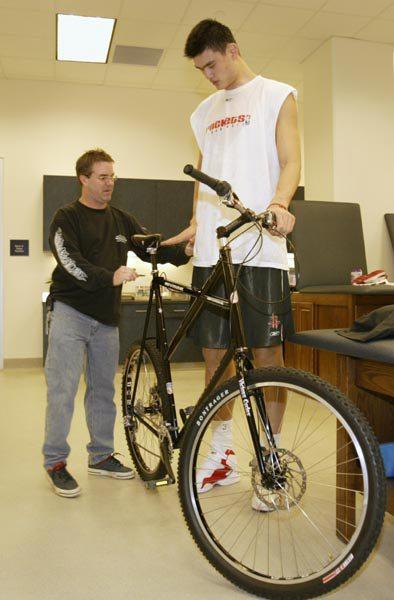 Yao Ming on Bike