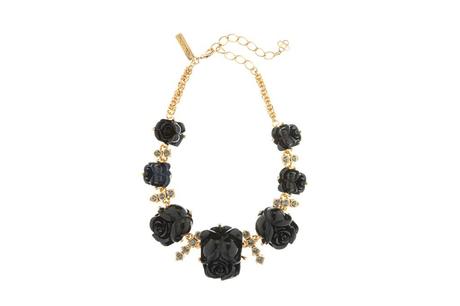 Oscar de la Renta black rose necklace