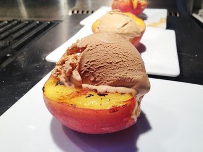 Grilled Peaches with Salted Caramel Ice Cream