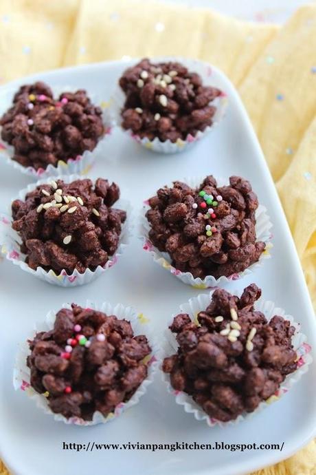 Chocolate Puffed Rice (No Baking)