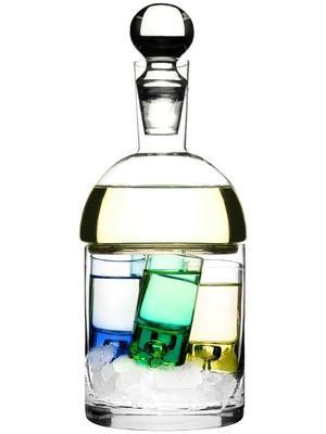Carafe and Ice Container with Four Shot Glasses design by Sagaform