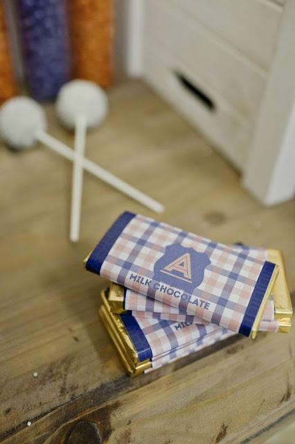 Preppy Tangerine and Navy Table by The Little Big Company