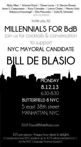 Millinneals for Bill de Blasio flyer