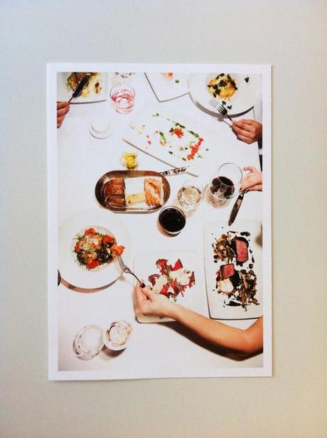 A beautiful entertaining spread photographed by Raina + Wilson, one of their promo cards in their latest promo packets. food dinner lunch party wine