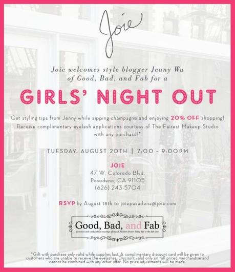 {GBF Life + Events} Girls Night Out Joie Pasadena