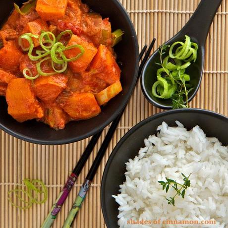 Butternut and Leek Thai Red Curry with Jasmine Rice