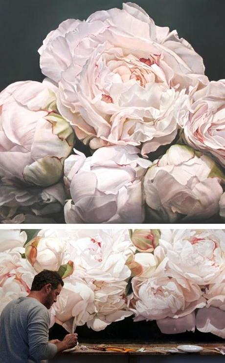 Oversized flower paintings