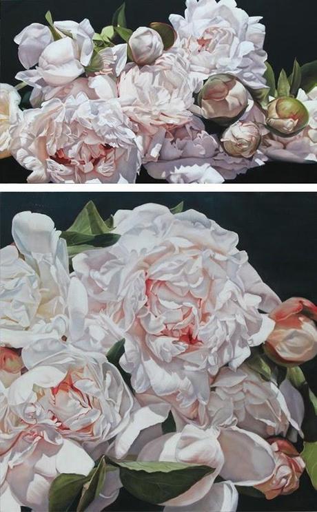 Oversized flower paintings