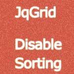 JqGrid Disable Sorting