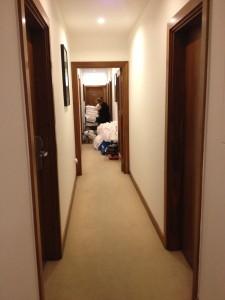 Is my room being cleaned at the end of the corridor? 