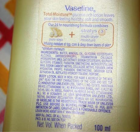 Vaseline Total Moisture 24 Hr Nourishing Lotion review