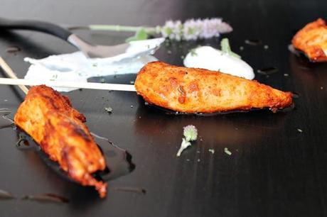 Chicken skewers with smoked paprika and mint yoghurt #108