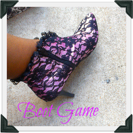 pink lace boots