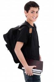 Boy Carrying Is Backpack Properly