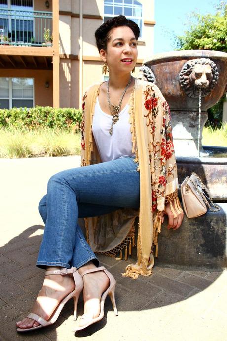 vintage style, natural hair styles, bohemian blogger style, gap real straight jeans