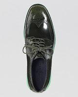 It's So Easy Being Green:  Cole Hann Lunargrand Leather Wingtip Oxfords