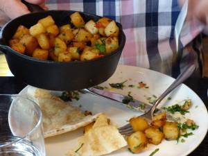 Sauté  potatoes w/aleppo pepper/coriander/garlic