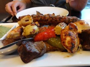 Shish taouk/ kafta / lamb meshwi /Roast vegetables