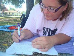 Writing at the park