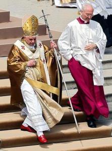 Pope Benedict XVI was the subject of a debate discussing whether his shoes were Prada or not. Talks about that move, 