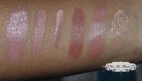 Swatches of 6 Nude Lip Sticks/Lip Gloss for Indian (Dusky) Skin Tones From My Collection