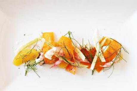 Salad with shrimps, fennel, carrots & orange #109