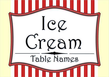 Ice Cream Table Names