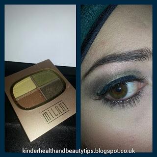 Forest Green Eyeshadow with Milani Quad 04 Earthly Delights:  Makeup Look of the Day