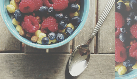 cereal and fresh fruit