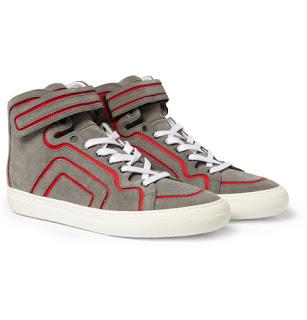 Current Racing Through Your Kicks: Pierre Hardy Suede and Leather High Top Sneakers
