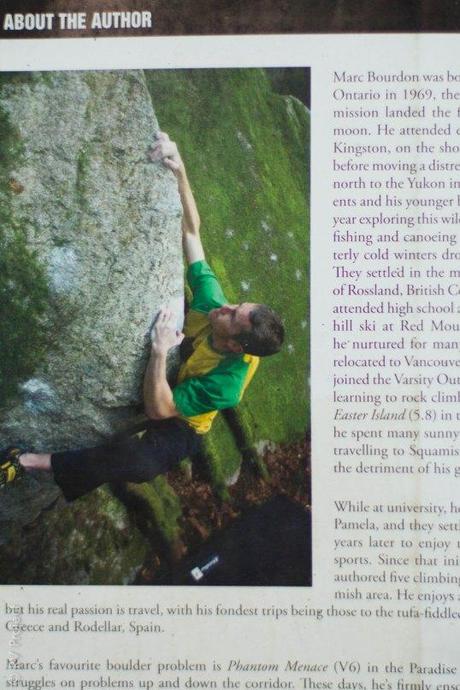 Yes, even the author of the guidebook knows a thing or two about how to grab the apex of a boulder.