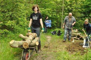 Volunteers maintaining Scrubs Wood