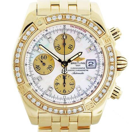 Yellow gold Breitling Chronomat Evolution with mother of Pearl Dial, used Breitling Boca Raton