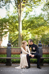 L&A wedding central park bench