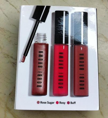Bobbi Brown Lip Gloss Trio Rose Sugar, Buff, Rosy - Review, Swatches, Pictures