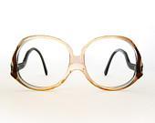 free shipping / drop temple frames / oversize blue and brown eyeglasses - GeneralTaxonomy