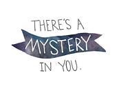 MYSTERY IN YOU watercolor text print in purple, navy and gray - BrownBearStudio