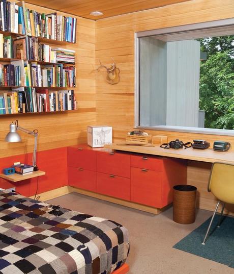 
  James's bedroom furniture was custom designed by Hatch Workshop.  Photo by Brent Humphreys.
